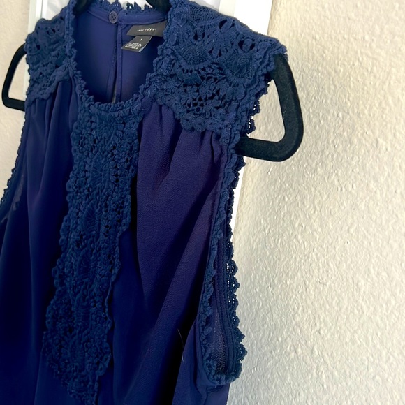 Nordstrom Product group Halogen brand navy sleeveless dressy top - Picture 4 of 7